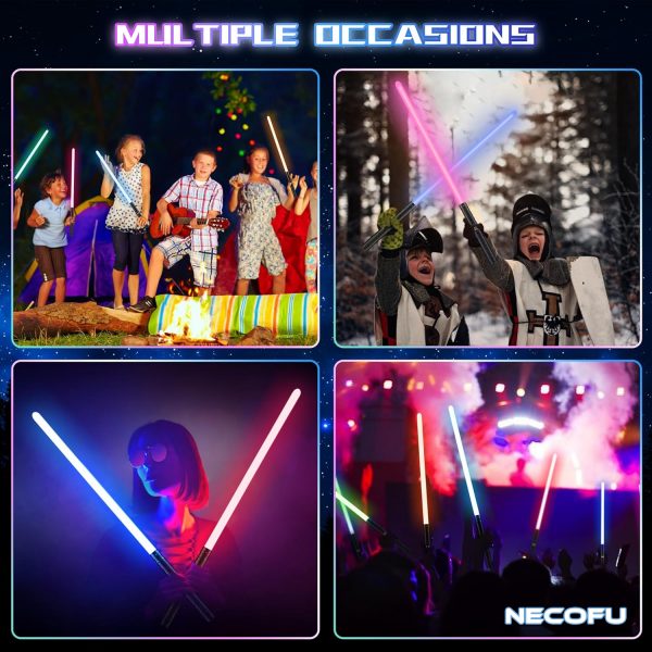 Dueling Metal Hilt 7 Colors Changeable FX Lightsaber, 3 Sound Fonts Black Series Light for Real Heavy Dueling for Star Wars Cosplay Party, Birthday Gift(77cm-Black)